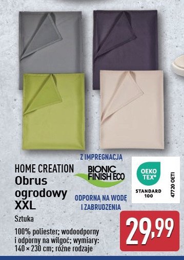 Obrus ogrodowy 140 x 230 cm Home creation promocja w Aldi