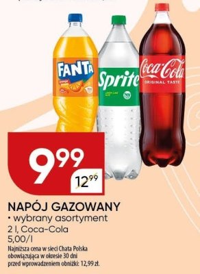 Napój gazowany wybrany asortyment Coca-Cola, Fanta, Sprite promocja w Chata Polska