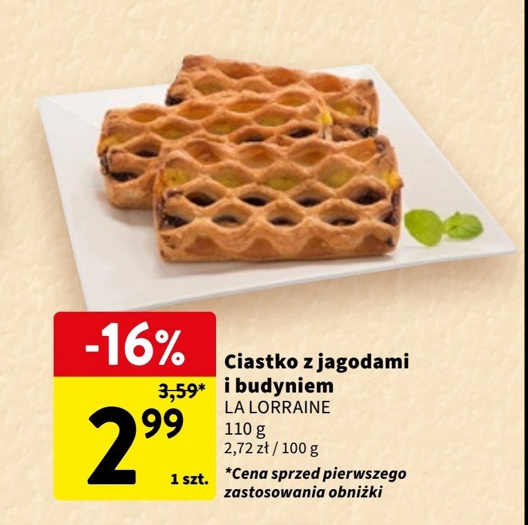 Ciastko z jagodami i budyniem La lorraine promocja