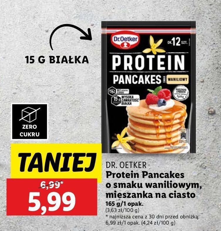 Pancakes waniliowe proteinowe Dr. oetker promocja w Lidl