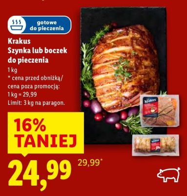 Krakus Szynka lub boczek do pieczenia promocja w Lidl