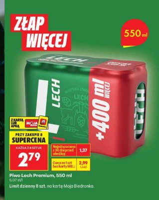 Piwo Lech Premium 550ml promocja w Biedronka