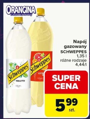 Napój gazowany Schweppes różne rodzaje promocja w Carrefour