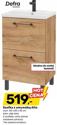 Szafka z umywalką Alto wym. 50 x 83 x 40 cm kolor: dąb złoty promocja w Bricomarche