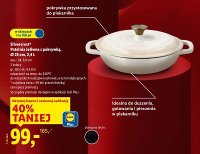Patelnia żeliwna z pokrywką promocja w Lidl