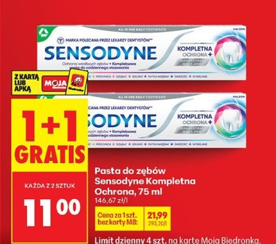 Pasta do zębów Sensodyne Kompletna Ochrona, 75 ml promocja w Biedronka