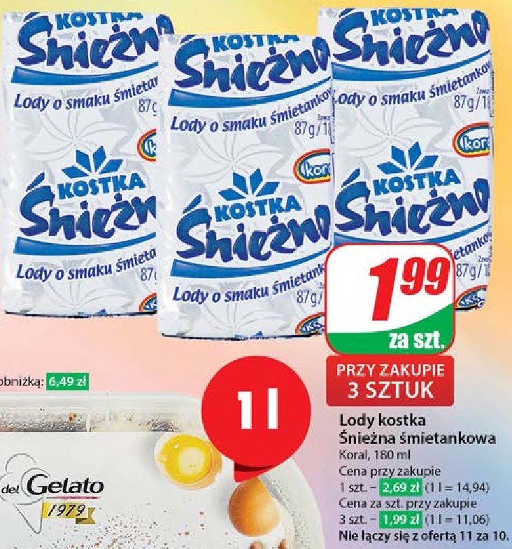 Lód śmietankowy Koral promocja