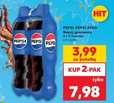 Napój PEPSI, PEPSI ZERO gazowany 2 x 1 l promocja w Kaufland