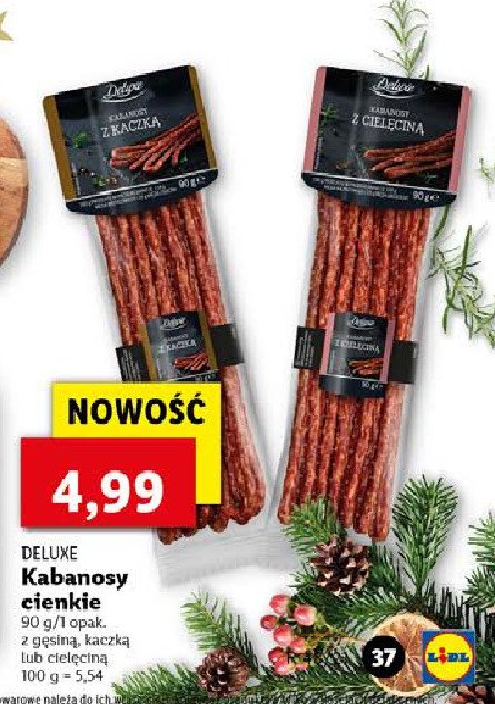 Kabanosy cienkie z cielęciną Deluxe promocja w Leclerc