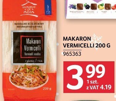 Makaron Vermicelli 200 g promocja w Selgros