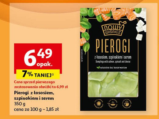 Pierogi z łososiem, serem i szpinakiem Nowy wiśnicz promocja