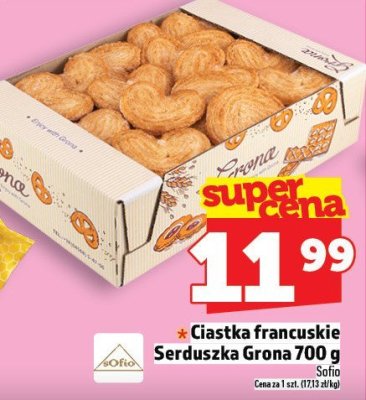 Ciastka francuskie Serduszka Grona 700g promocja w TOPAZ