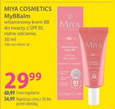 Krem BB witaminowy MIYA COSMETICS MyBBalm do twarzy z SPF30 promocja w Hebe