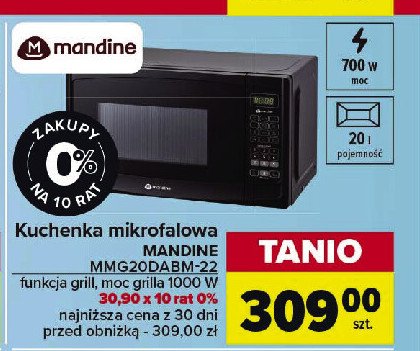 Kuchenka mikrofalowa mmg20dabm-22 Mandine promocja w Carrefour Market