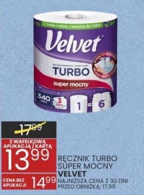 Ręcznik Turbo super mocny Velvet promocja w Wafelek