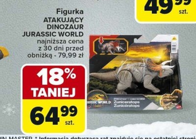 Figurka ATAKUJĄCY DINOZAUR JURASSIC WORLD promocja w Carrefour