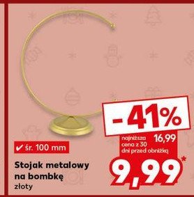 Stojak na bombkę metalowy złoty promocja