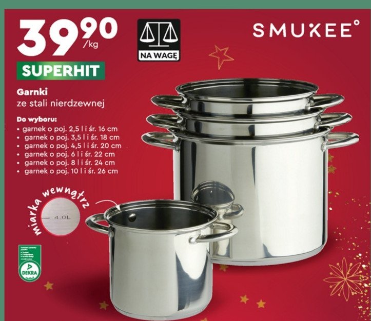 Garnek ze stali nierdzewnej 6l Smukee kitchen promocja