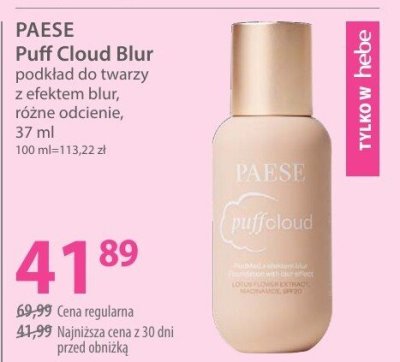 Podkład PAESE Puff Cloud Blur podkład do twarzy z efektem blur różne odcienie promocja w Hebe