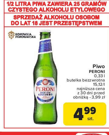 Piwo Peroni nastro azzurro promocja