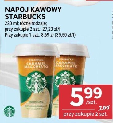 Napój kawowy Starbucks różne rodzaje promocja w Stokrotka