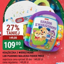 Książeczka z wierszkami lub pianinko malucha fisher price promocja w bi1