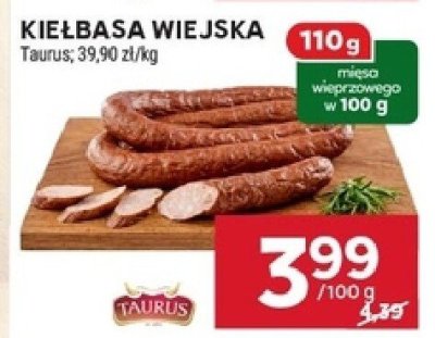 Kiełbasa wiejska Taurus promocja w Stokrotka