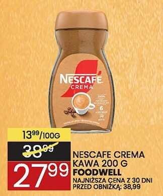 Kawa NESCAFE CREMA 200 g FOODWELL promocja w Wafelek