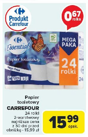 Papier toaletowy Carrefour essential promocja