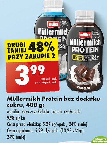 Napój mleczny bananowy Mullermilch protein promocja