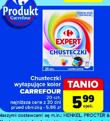 Chusteczki wyłapujące kolor Carrefour expert promocja