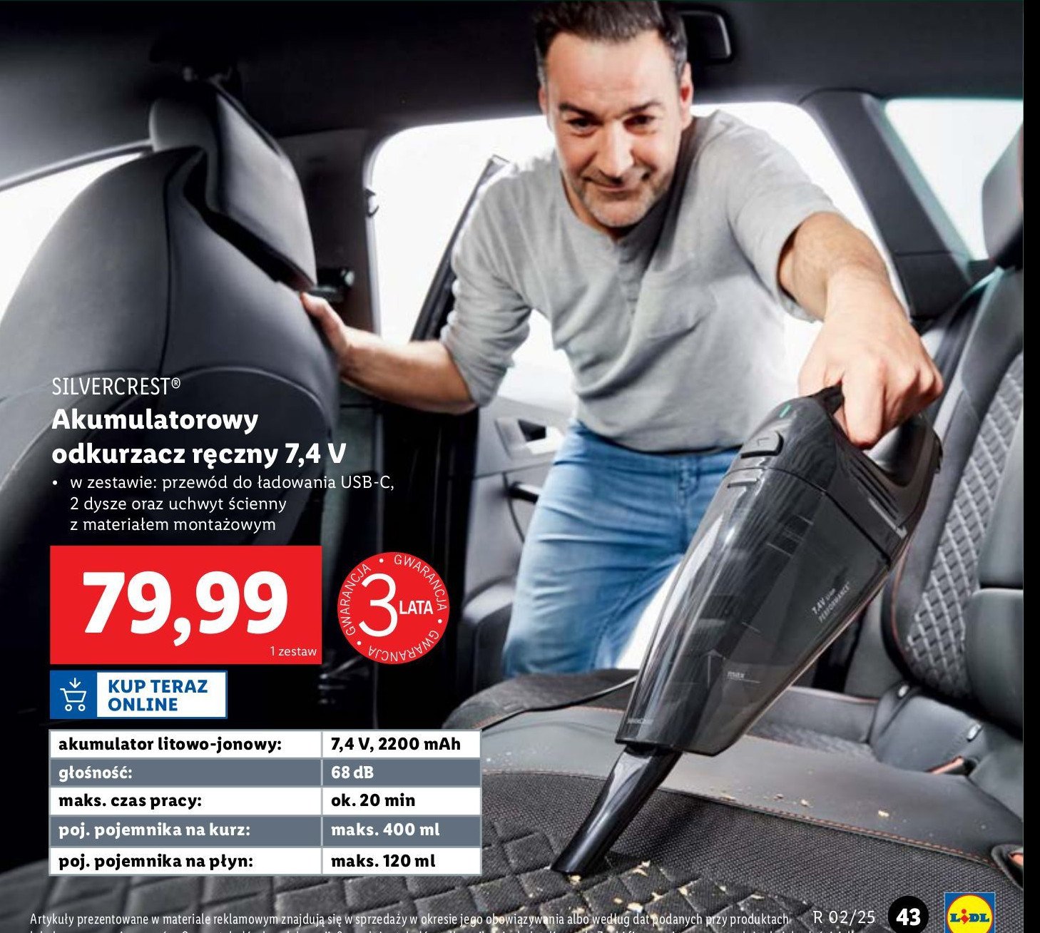 Odkurzacz akumulatorowy Silvercrest promocja