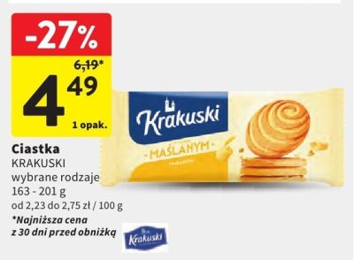 Ciastka Krakuski 艣mietankowe Krakuski bahlsen promocja w Intermarche