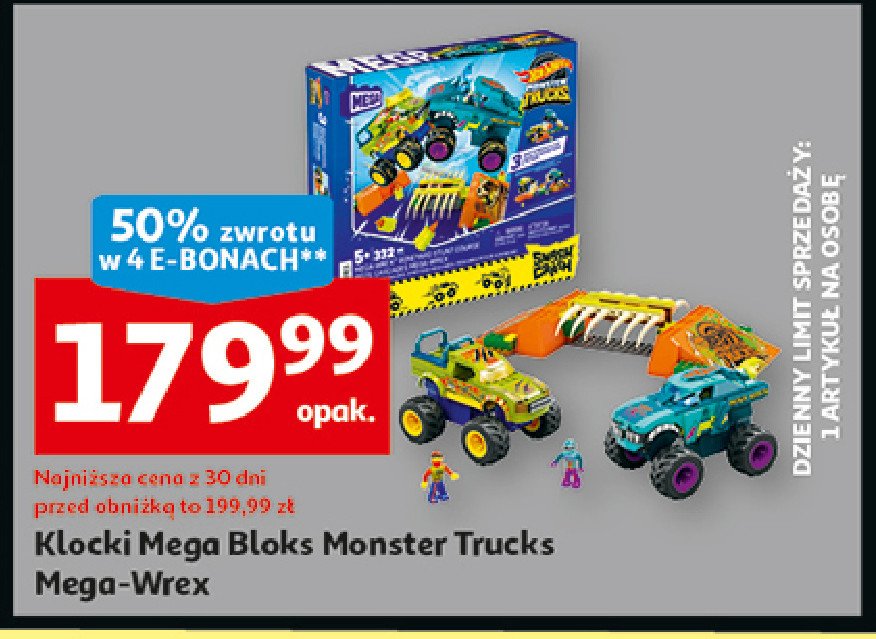 Klocki monster trucks mega wrex Mega bloks promocja w Auchan