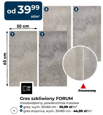 Gres szkliwiony FORUM mrozoodporny, powierzchnia matowa - gres promocja w PSB Mrówka