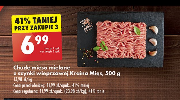 Mięso mielone z szynki wieprzowej chude Kraina mięs promocja