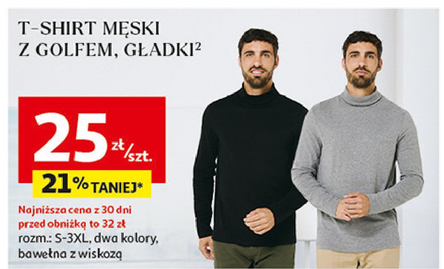 T-shirt męski z golfem s-3xl promocja