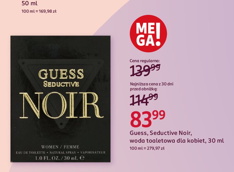Woda toaletowa Guess seductive noir promocja