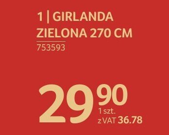 Girlanda zielona 270 cm promocja w Selgros