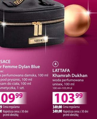 Perfumy VERSACE Pour Femme Dylan Blue zestaw: woda perfumowana damska 100 ml + żel pod prysznic 100 ml + balsam do ciała 100 ml + kosmetyczka 1 szt. promocja w Hebe