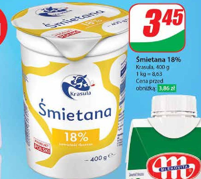 Śmietana 18 % Krasula promocja