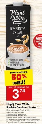 Napój Plant White Barista Owsiane Sante, 1 l promocja w Twój Market