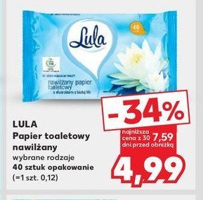 Nawilżany papier toaletowy z białej lilii Lula promocja