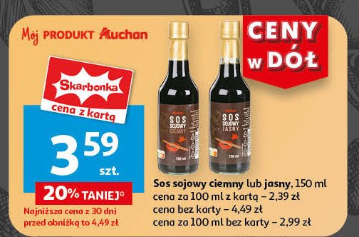 Sos sojowy jasny Auchan różnorodne (logo czerwone) promocja