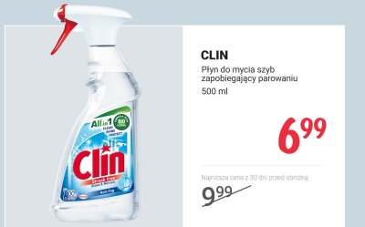 Płyn do mycia szyb CLIN zapobiegający parowaniu promocja w Rossmann