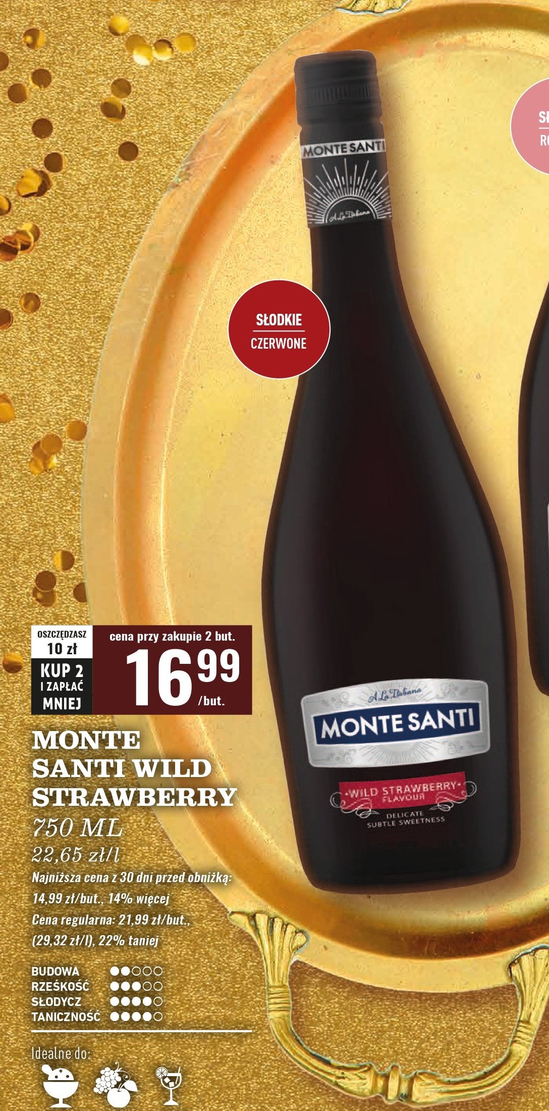 Wino Monte santi wild strawberry promocja