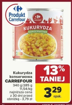 Kukurydza konserwowa CARREFOUR promocja w Carrefour