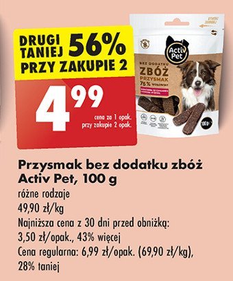 Przysmak bez dodatku zbóź wołowina ze szpinakiem i komosą ryżową Activ pet promocja w Biedronka