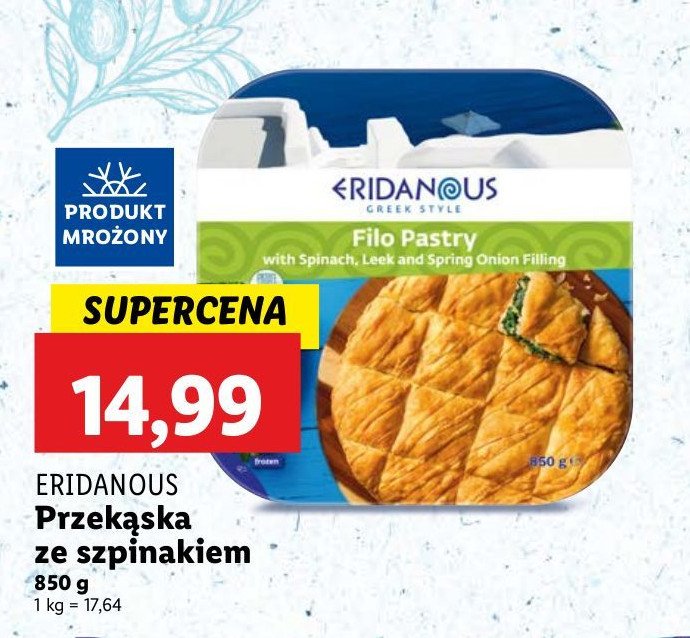 Przekąska filo ze szpinakiem Eridanous promocja w Lidl