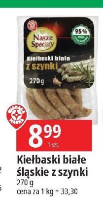 Kiełbaski białe z szynki Wiodąca marka nasze specjały promocja